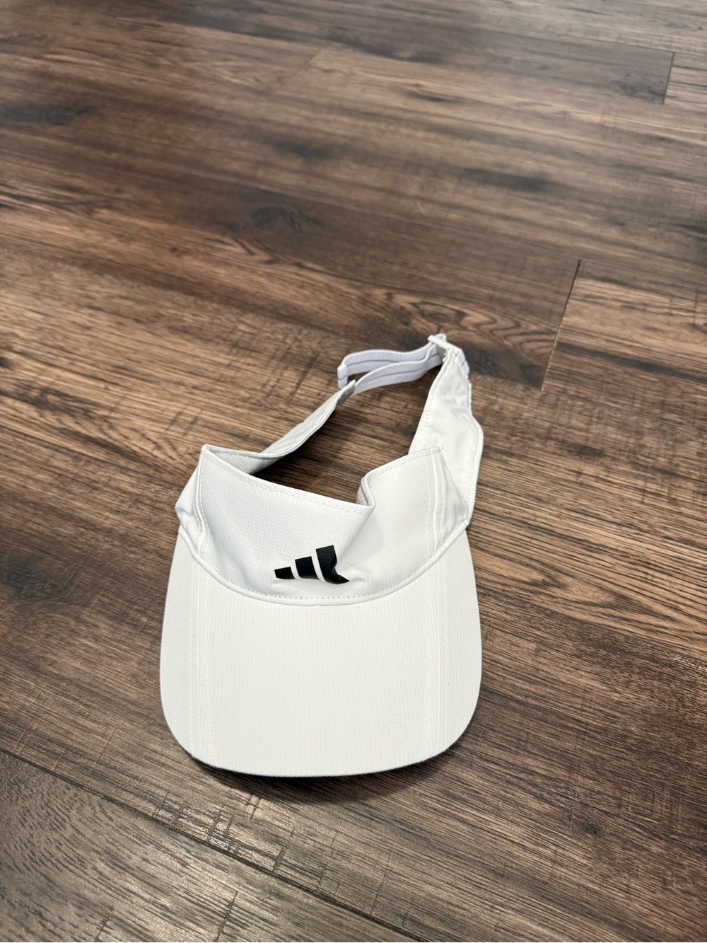 Adidas White Visor with Black Logo